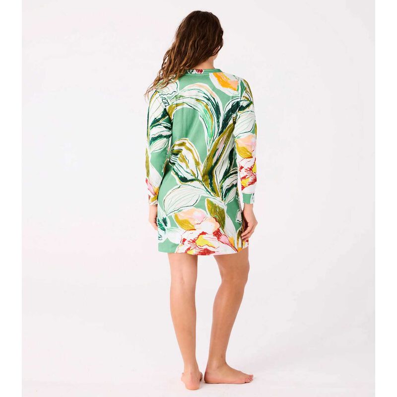 Kip&Co Somerset Green Adult Organic Cotton Long Sleeve Nightie image number 1